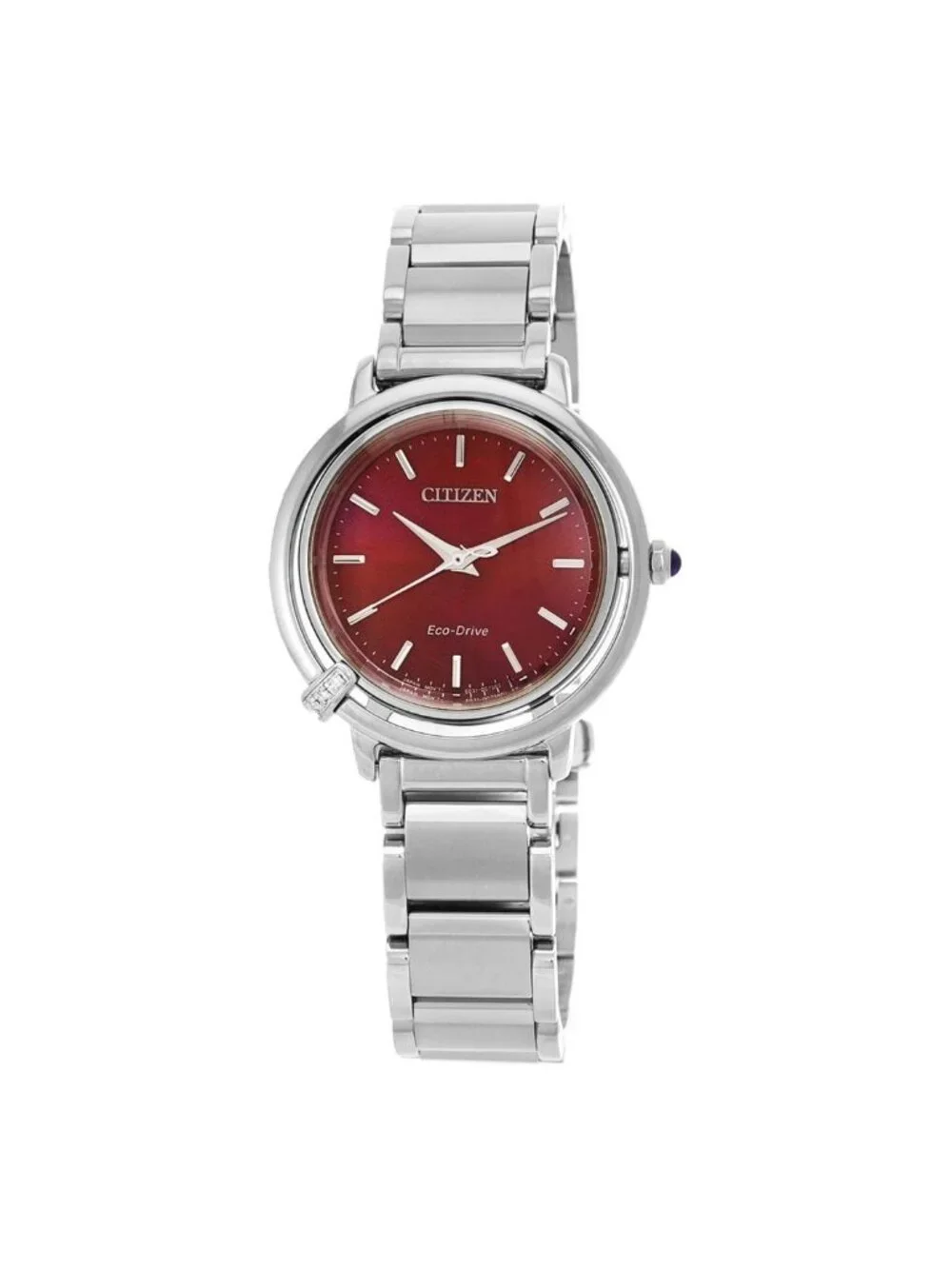 NWT Citizen L Eco-Drive Red Mother of Pearl Dial Ladies Watch